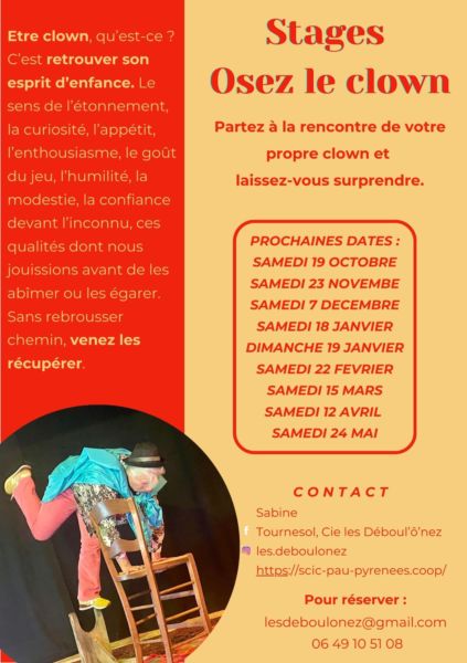 flyer annonçant les stages de clown de l&rsquo;année